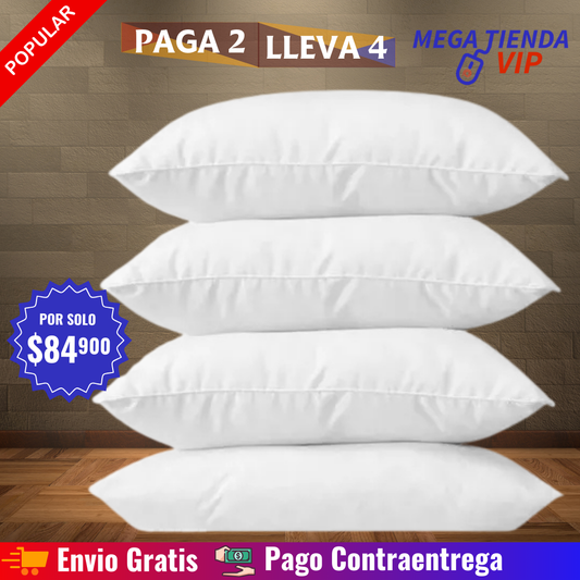 Combo (Set) X4 Almohadas Siliconadas 40X60 cm / 50 x 70 cm