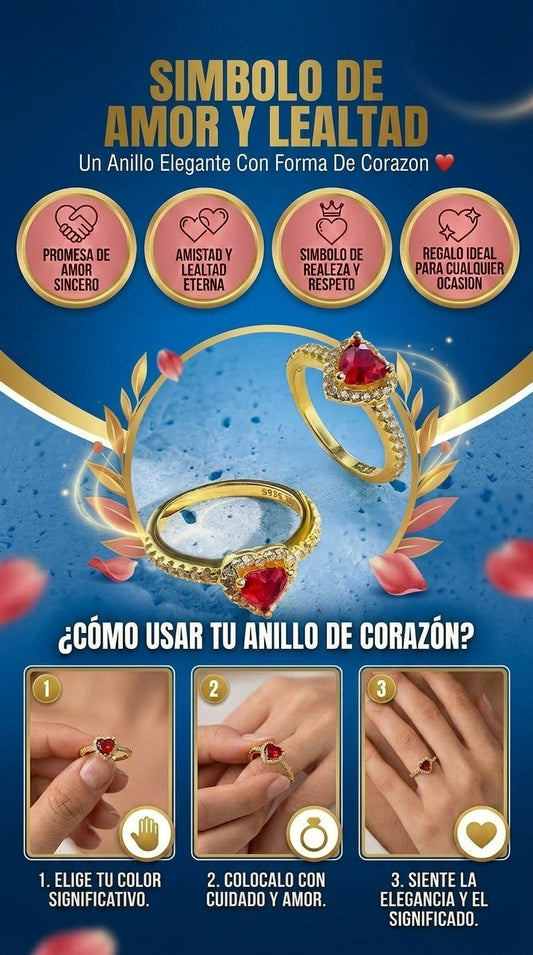 Anillo Corazon De Cristal